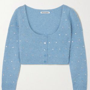 Reformation Nathalia Crystal-Embellished Wool Cardigan